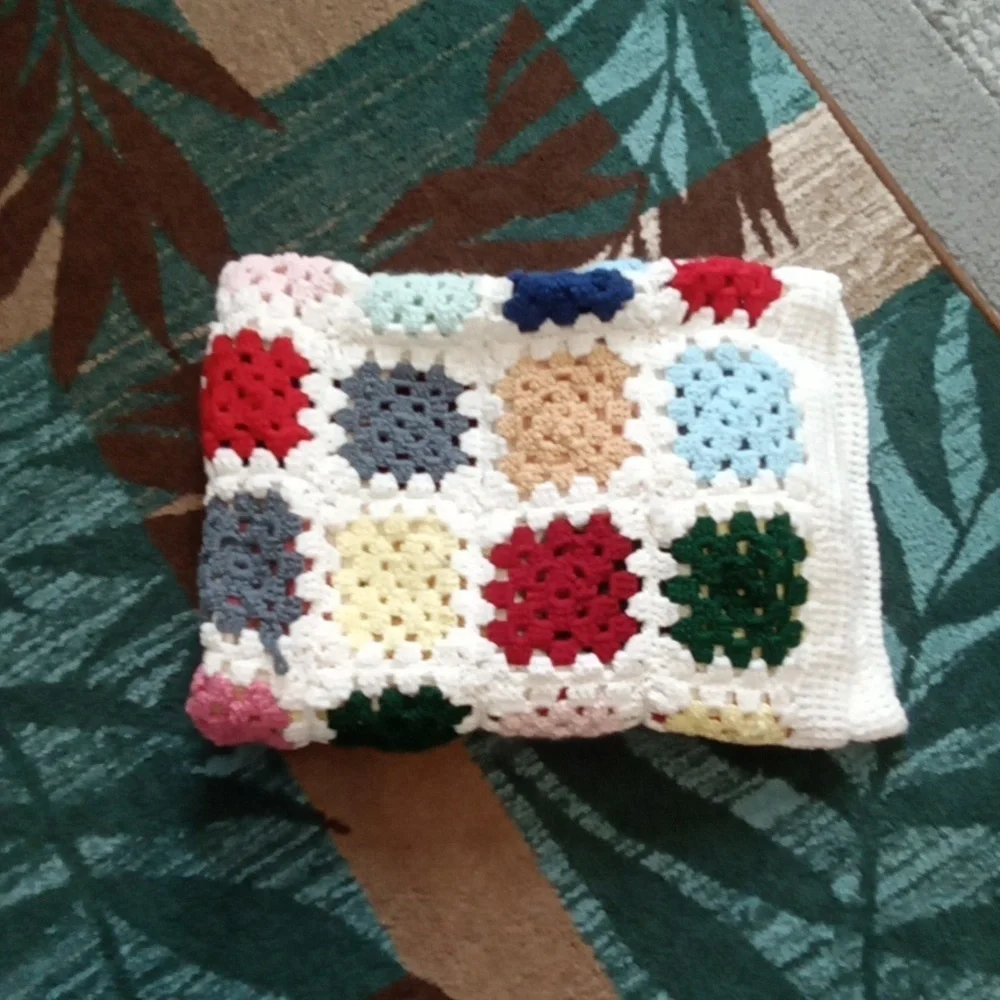 Colorful Crochet Handmade Square Throwblanket 60X 37